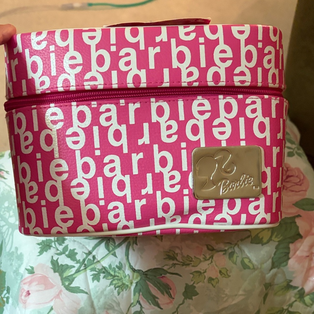Barbie Pink Logo Train Case NWT 2003